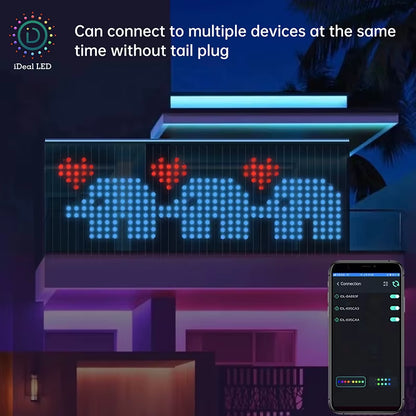 App Curtain String Light DIY Picture Text Display Led Fairy Light Garland RGB LED String Light Curtain Lights Wedding Decor